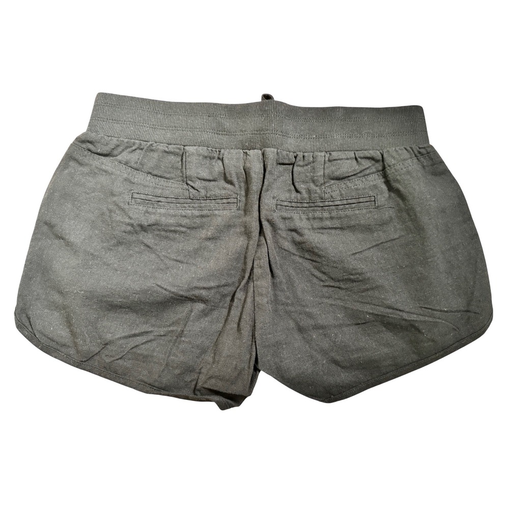 C'est Toi Womens Black Linen Blend Dolphin Shorts Drawstring Pockets TP549 Small - Picture 7 of 10